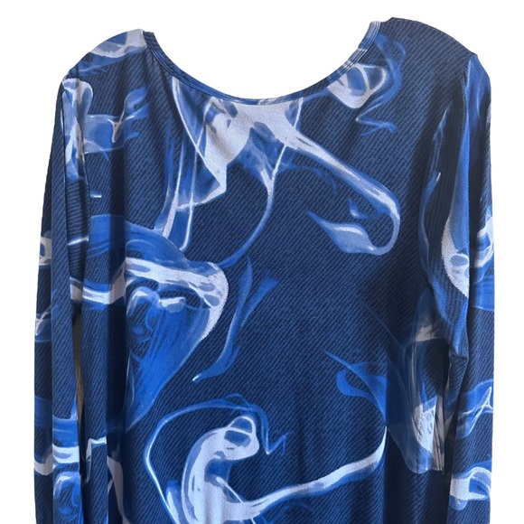 NWT Soma Soft Jersey Shirt Tail Tunic Top Size M Vapor Navy Print - Picture 11 of 15